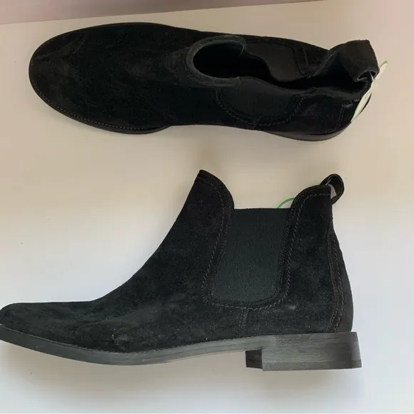 Paul Green Women Jax Fine Black Suede Chelsea Boots size Austrian 6.5/US 9