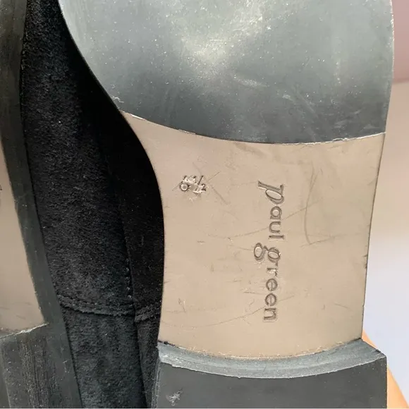 Paul Green Women Jax Fine Black Suede Chelsea Boots size Austrian 6.5/US 9