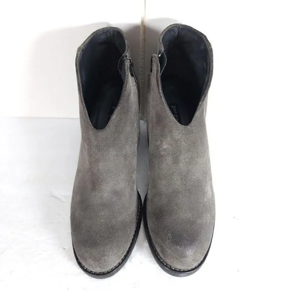 Paul Green Women's Delgado Uk5,5 US 8 Gray Suede Side Zip Ankle Booties Boots
