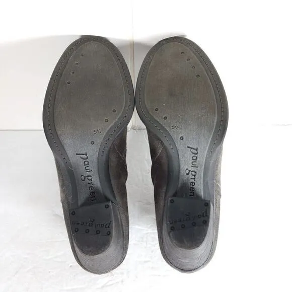 Paul Green Women's Delgado Uk5,5 US 8 Gray Suede Side Zip Ankle Booties Boots