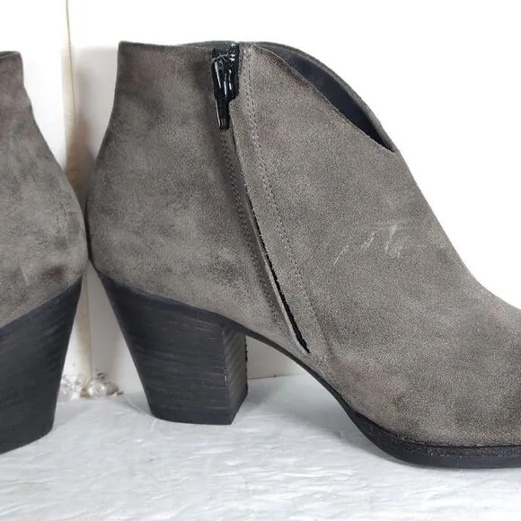 Paul Green Women's Delgado Uk5,5 US 8 Gray Suede Side Zip Ankle Booties Boots