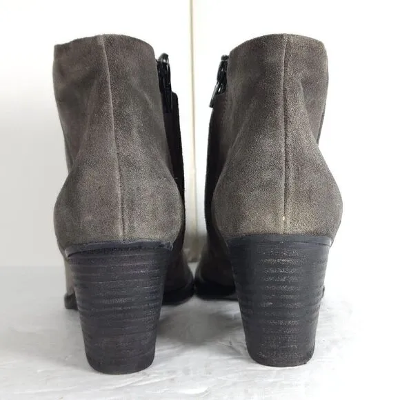 Paul Green Women's Delgado Uk5,5 US 8 Gray Suede Side Zip Ankle Booties Boots