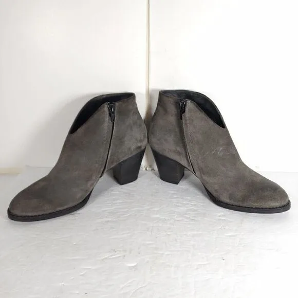 Paul Green Women's Delgado Uk5,5 US 8 Gray Suede Side Zip Ankle Booties Boots