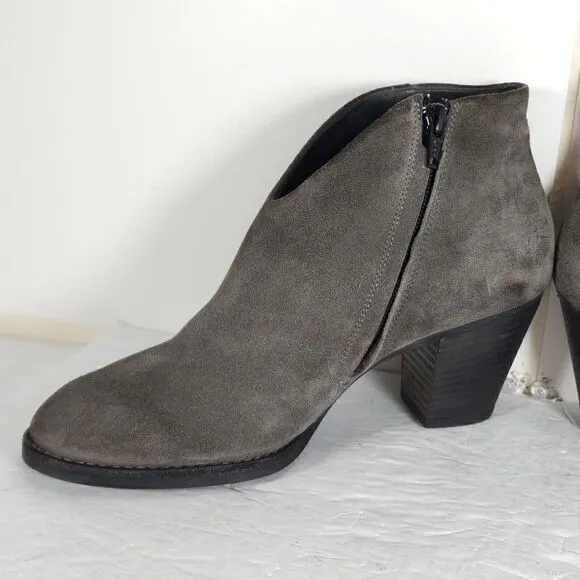 Paul Green Women's Delgado Uk5,5 US 8 Gray Suede Side Zip Ankle Booties Boots
