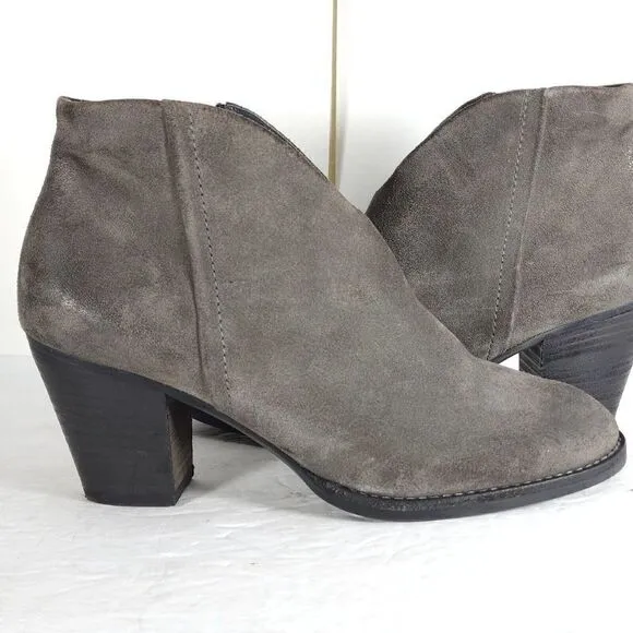 Paul Green Women's Delgado Uk5,5 US 8 Gray Suede Side Zip Ankle Booties Boots