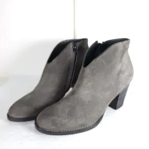 Paul Green Women's Delgado Uk5,5 US 8 Gray Suede Side Zip Ankle Booties Boots