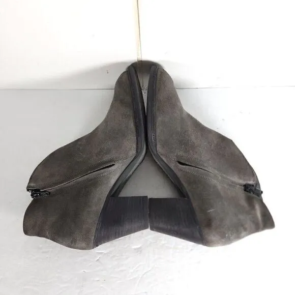 Paul Green Women's Delgado Uk5,5 US 8 Gray Suede Side Zip Ankle Booties Boots