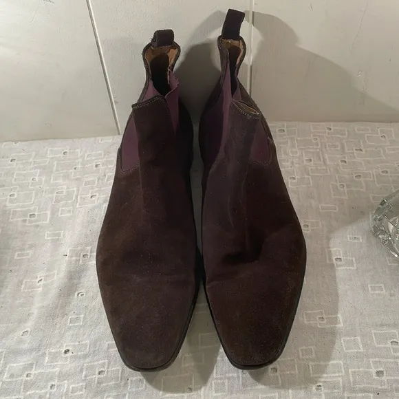 Paul Smith Chocolate Brown Suede Chelsea Slip On Boots Size Mens 7 Unisex