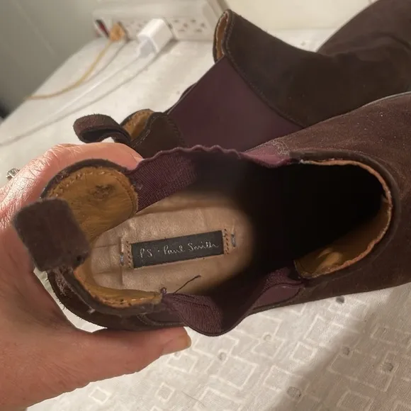 Paul Smith Chocolate Brown Suede Chelsea Slip On Boots Size Mens 7 Unisex