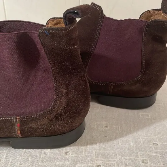 Paul Smith Chocolate Brown Suede Chelsea Slip On Boots Size Mens 7 Unisex