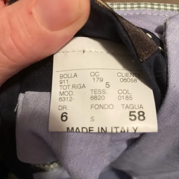 Paul Stuart Men’s Green Checked Summer Trouser Pants