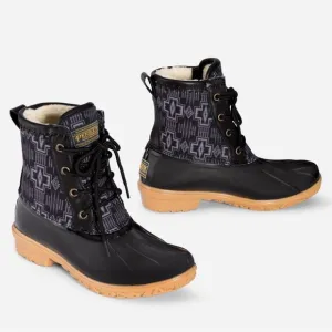 Pendleton Harding Western Print Black Duck Boots Size 6 NIB