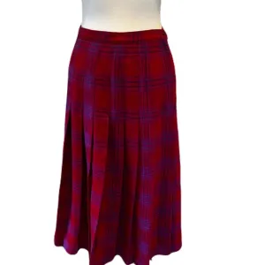 Pendleton Vintage Red, Blue and Purple Plaid Wool Pleated Skirt | EUC |Size 12