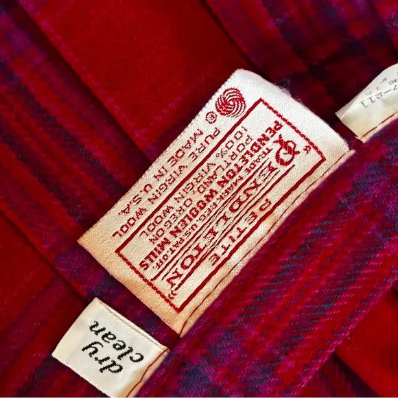 Pendleton Vintage Red, Blue and Purple Plaid Wool Pleated Skirt | EUC |Size 12