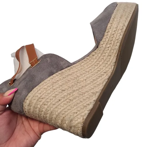 PiePieBuy Women’s Wedge Espadrille Ankle Strap Closed Cap Toe Gray Platform 11