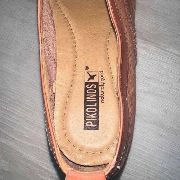 Pikolinos Brown Embossed Loafers Women's 10.5-11