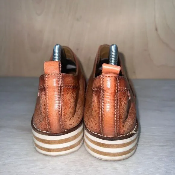 Pikolinos Brown Embossed Loafers Women's 10.5-11