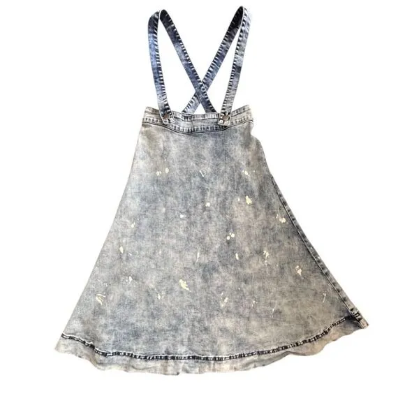 Plenty by Tracy Reese Splattered Light Denim Overall Skirt - Size 0  ***Item: 05