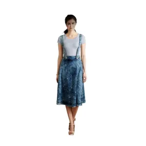 Plenty by Tracy Reese Splattered Light Denim Overall Skirt - Size 0  ***Item: 05