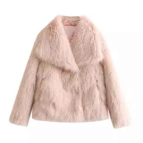 Plush Faux Fur Coat Women's Winter Lapel Jacket - Urbane Boujee™