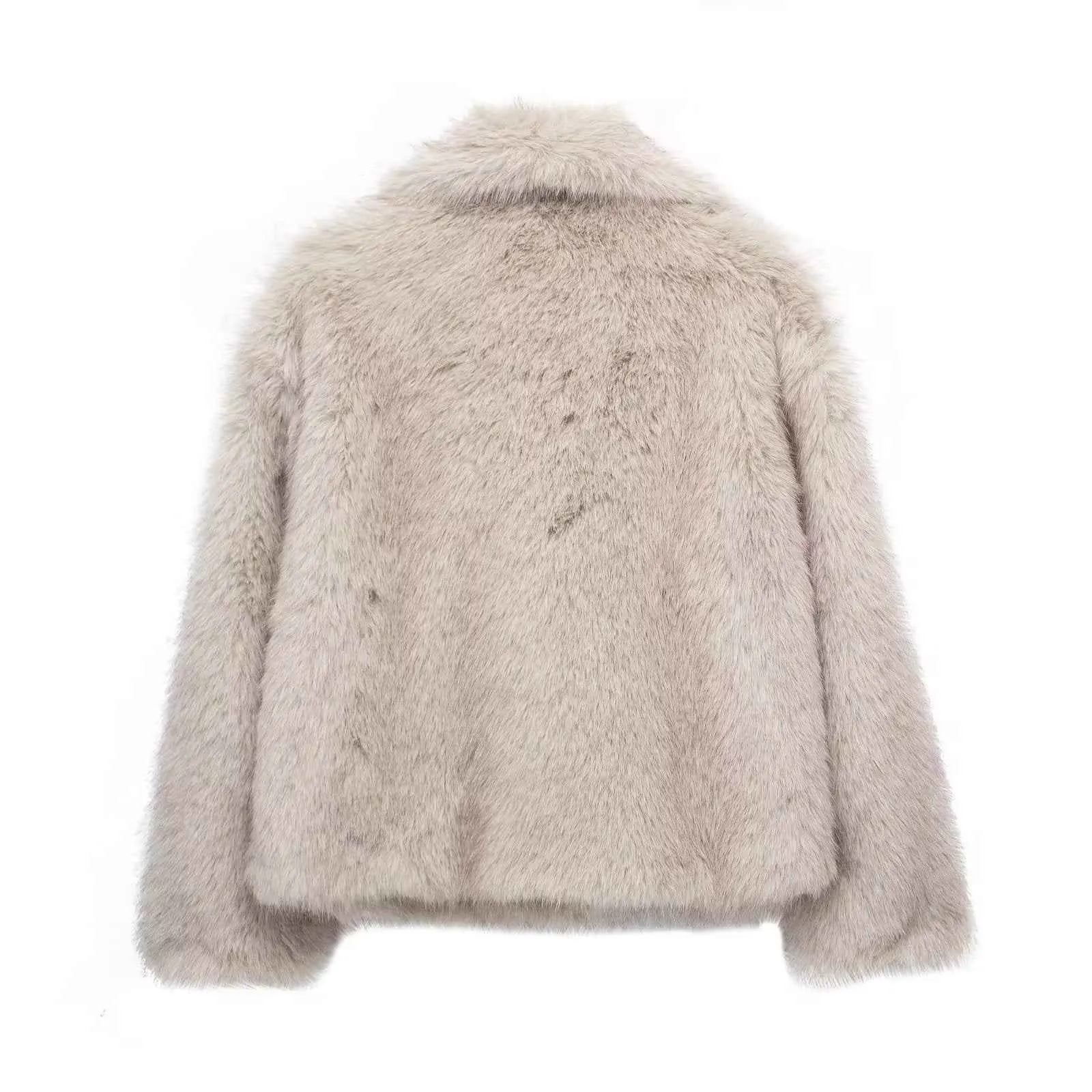 Plush Faux Fur Coat Women's Winter Lapel Jacket - Urbane Boujee™