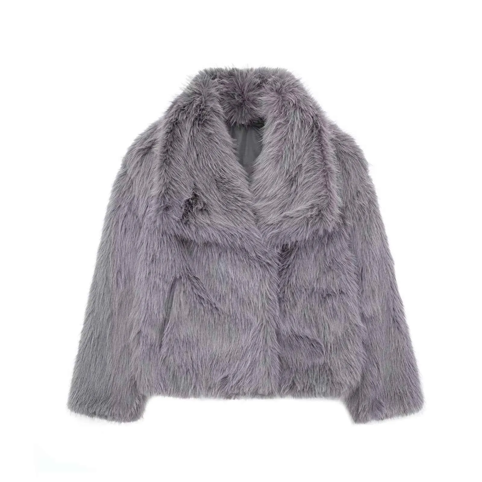 Plush Faux Fur Coat Women's Winter Lapel Jacket - Urbane Boujee™