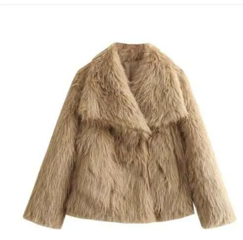 Plush Faux Fur Coat Women's Winter Lapel Jacket - Urbane Boujee™