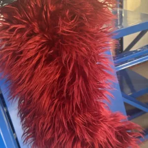 Plush Red Faux Fur Scarf
