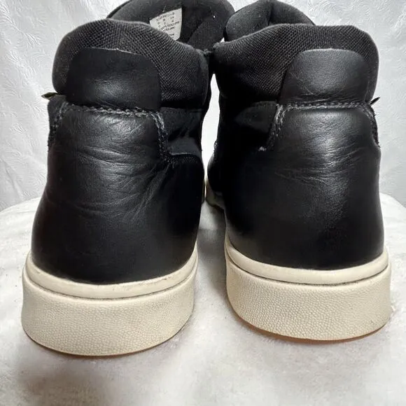Polo Ralph Lauren Mens Black Leather Sneaker Boots Lace Up Sz 13 US, 12 UK, 46EU