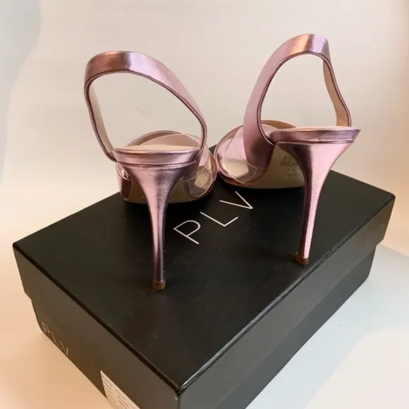 Pour La Victoire Elly Pink Leather Slingback Stiletto Heel Pump Dress Sandal 7.5