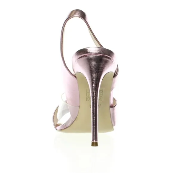 Pour La Victoire Elly Pink Leather Slingback Stiletto Heel Pump Dress Sandal 7.5