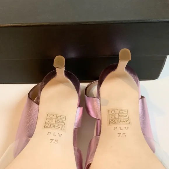 Pour La Victoire Elly Pink Leather Slingback Stiletto Heel Pump Dress Sandal 7.5