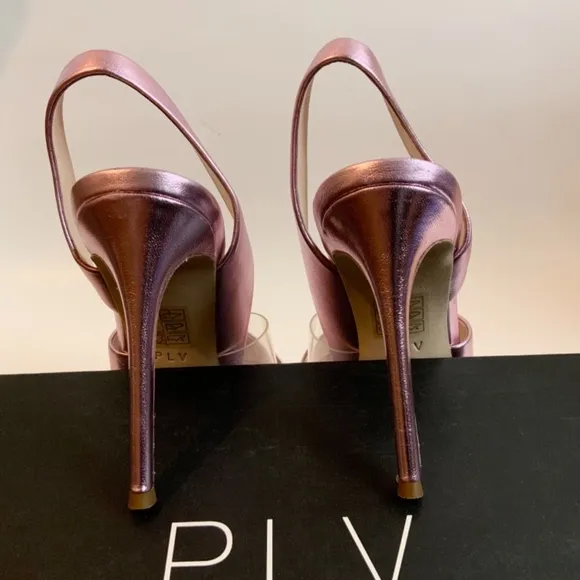 Pour La Victoire Elly Pink Leather Slingback Stiletto Heel Pump Dress Sandal 7.5
