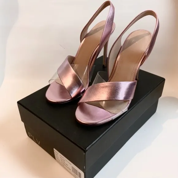 Pour La Victoire Elly Pink Leather Slingback Stiletto Heel Pump Dress Sandal 7.5