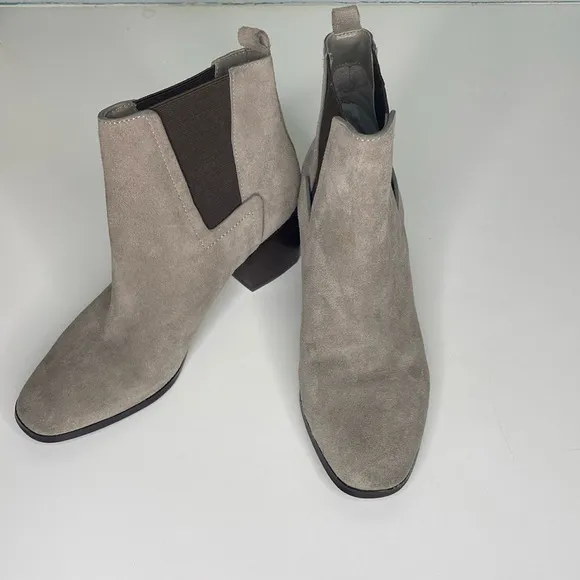 POUR LA VICTOIRE Fara Suede Chelsea Ankle Bootie Ash ankle boots brown tan beige