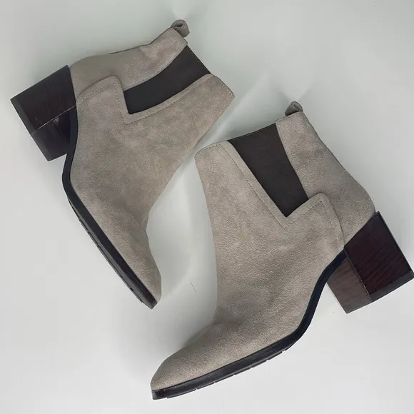 POUR LA VICTOIRE Fara Suede Chelsea Ankle Bootie Ash ankle boots brown tan beige