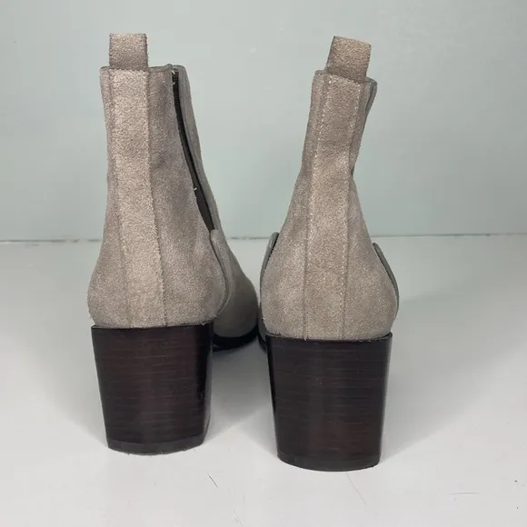 POUR LA VICTOIRE Fara Suede Chelsea Ankle Bootie Ash ankle boots brown tan beige