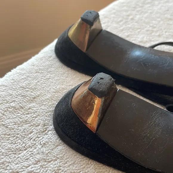 Prada black suede sandals. Size 9 low heels