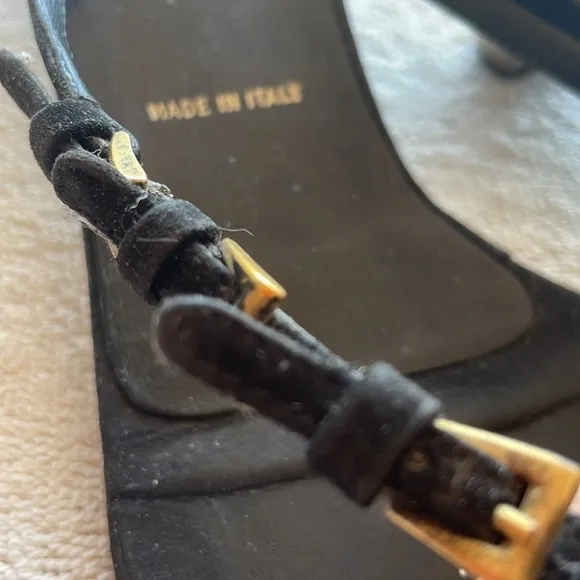 Prada black suede sandals. Size 9 low heels