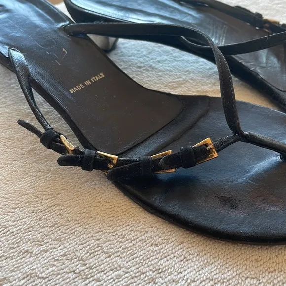 Prada black suede sandals. Size 9 low heels