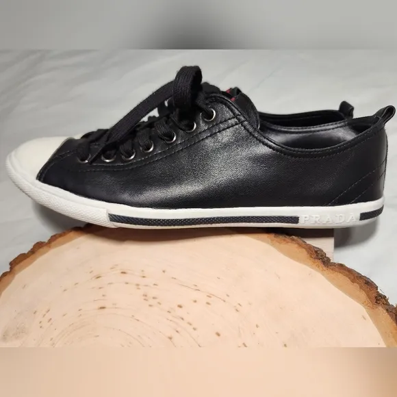 Prada Men's Or Womens Black Sneakers Men's Size 8.5, Women's Size 10