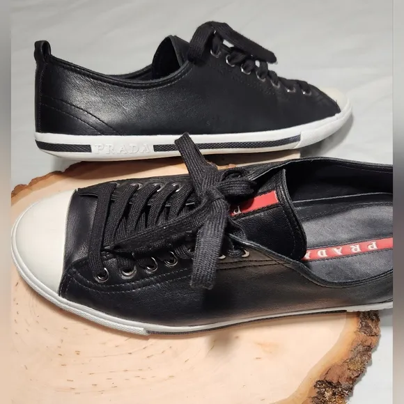 Prada Men's Or Womens Black Sneakers Men's Size 8.5, Women's Size 10