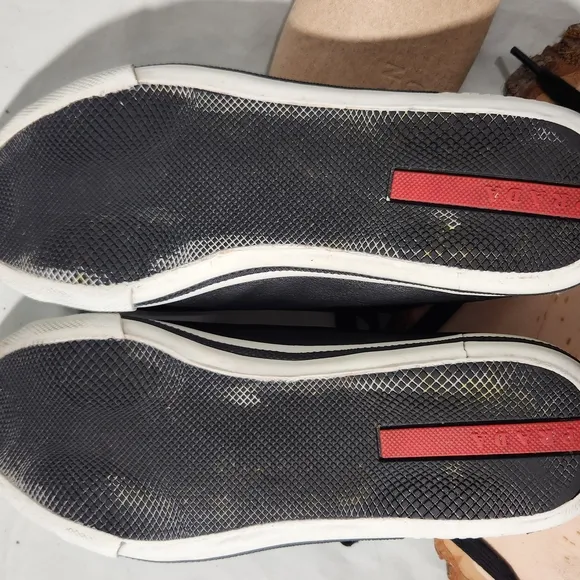 Prada Men's Or Womens Black Sneakers Men's Size 8.5, Women's Size 10