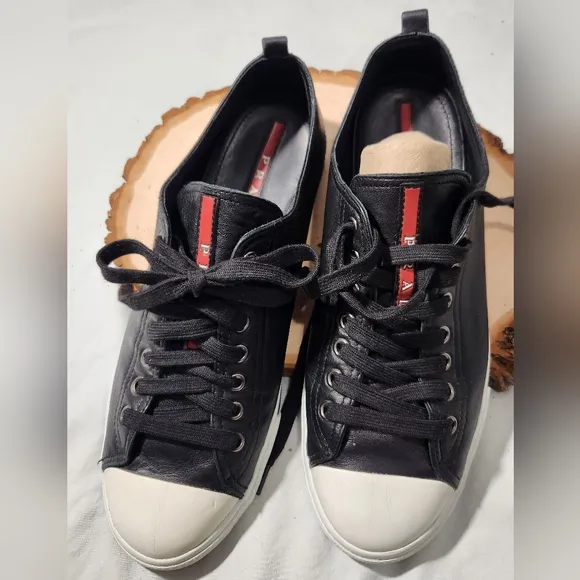 Prada Men's Or Womens Black Sneakers Men's Size 8.5, Women's Size 10