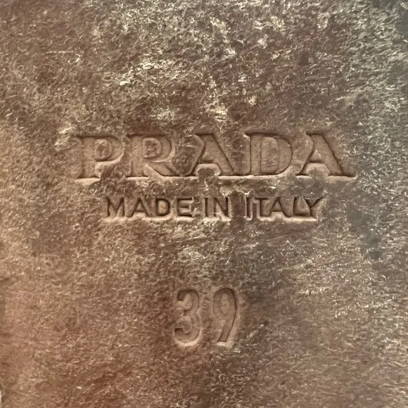 Prada Patent Leather Braided Accents Slingback Sandals