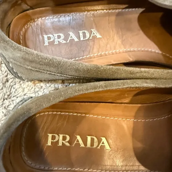 Prada Suede Leather Loafers Driving Moccasins Casual Shoes Size 8.5