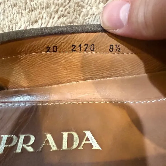 Prada Suede Leather Loafers Driving Moccasins Casual Shoes Size 8.5
