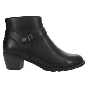 Propet Boots Women Size 8 Wide Topaz Leather Ankle Black Shoes Zip