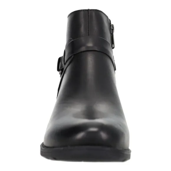 Propet Boots Women Size 8 Wide Topaz Leather Ankle Black Shoes Zip