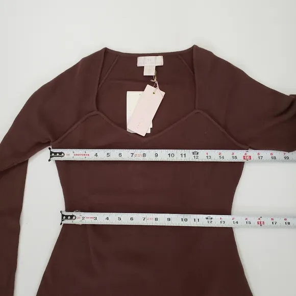Rachel Parcell Midi Length Sweater Dress Brown